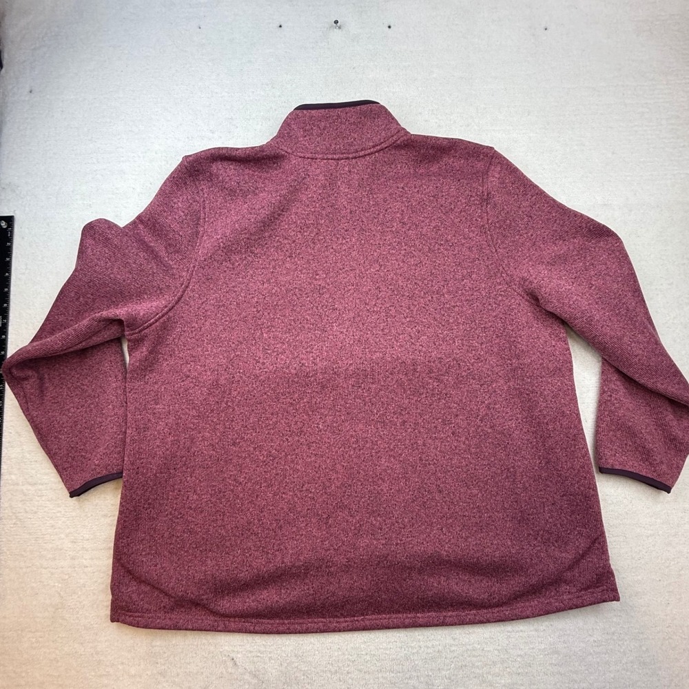 LL Bean Womens 2X Plus Sweater Fleece Quarter Zip Pullover Berry gorpcore cozy - Picture 8 of 10